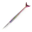 Pincel Fino Sereia para Decoração de Unhas - 17cm