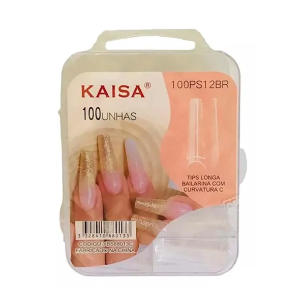 Postiça Bailarina Curvatura C Extra Longa KAISA – Transparente/Natural (100 Unidades) - Imagem 2
