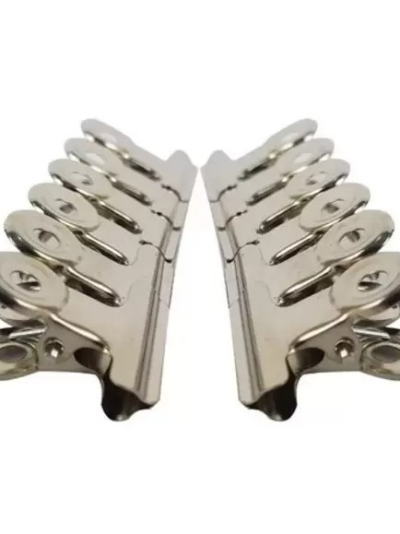 Kit com 12 Presilhas de Metal para Unhas Curvatura C - Tamanho Médio