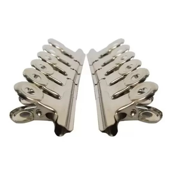 Kit com 12 Presilhas de Metal para Unhas Curvatura C - Tamanho Médio